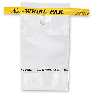 1oz Yellow tape whirl-pak write-on bag image
